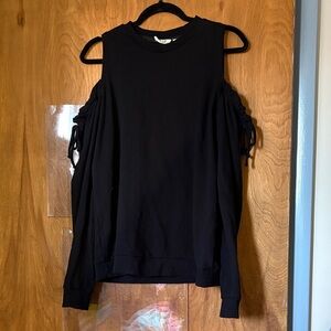 Women's Black Cold Shoulder Sweatshirt